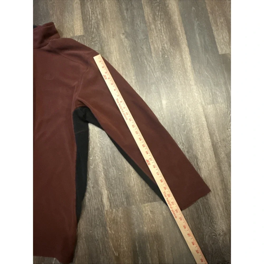 The North Face Qtr Zip Polartec Fleece Jacket Men's XXL Burgundy Pullover Logo